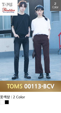 [톰스 TOMS] 17수 오버핏 라운드 티셔츠 반팔 (프린트스타 00113-BCV)